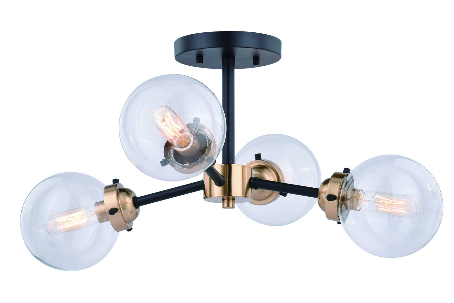  Orbit 20" Semi-Flush Mount In Oil Rubbed Bronze With Muted Brass