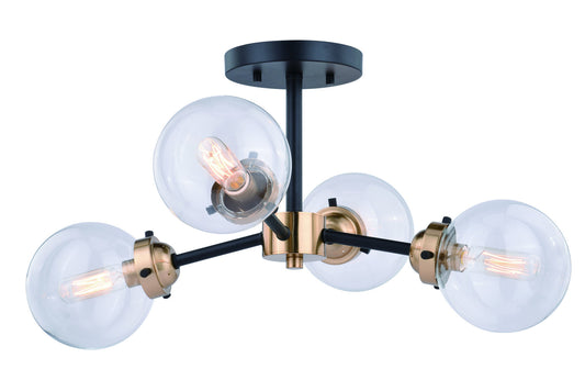  Orbit 20" Semi-Flush Mount In Oil Rubbed Bronze With Muted Brass