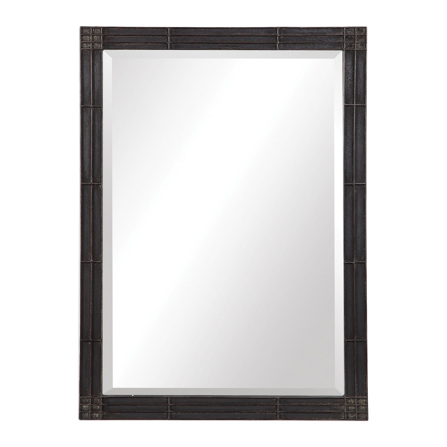  Uttermost's Gower Aged Black Vanity Mirror Designed By Jim Parsons