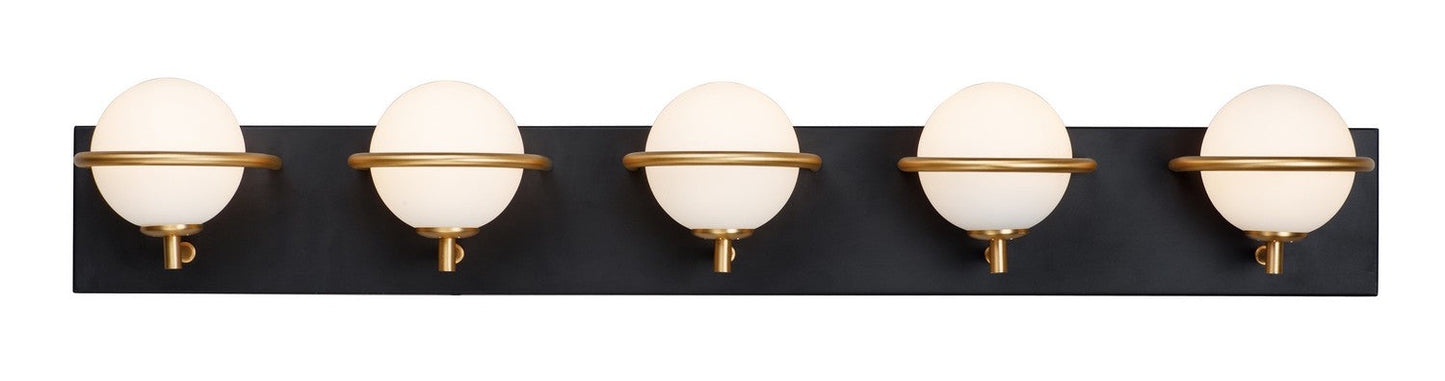 Maxim Revolve 5-Light LED Bath Sconce In Black & Gold