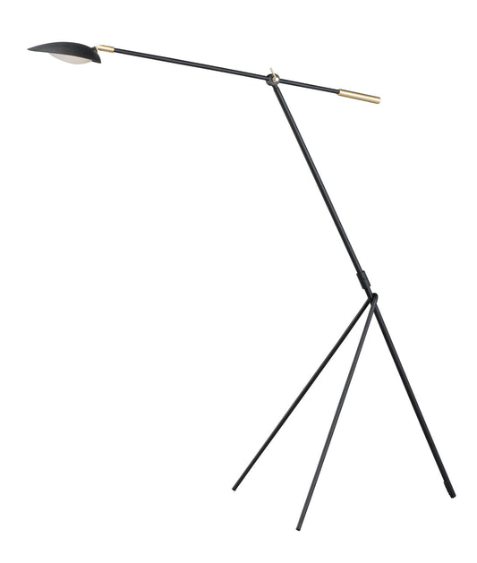 Maxim Scan LED Floor Lamp In Black & Satin Brass