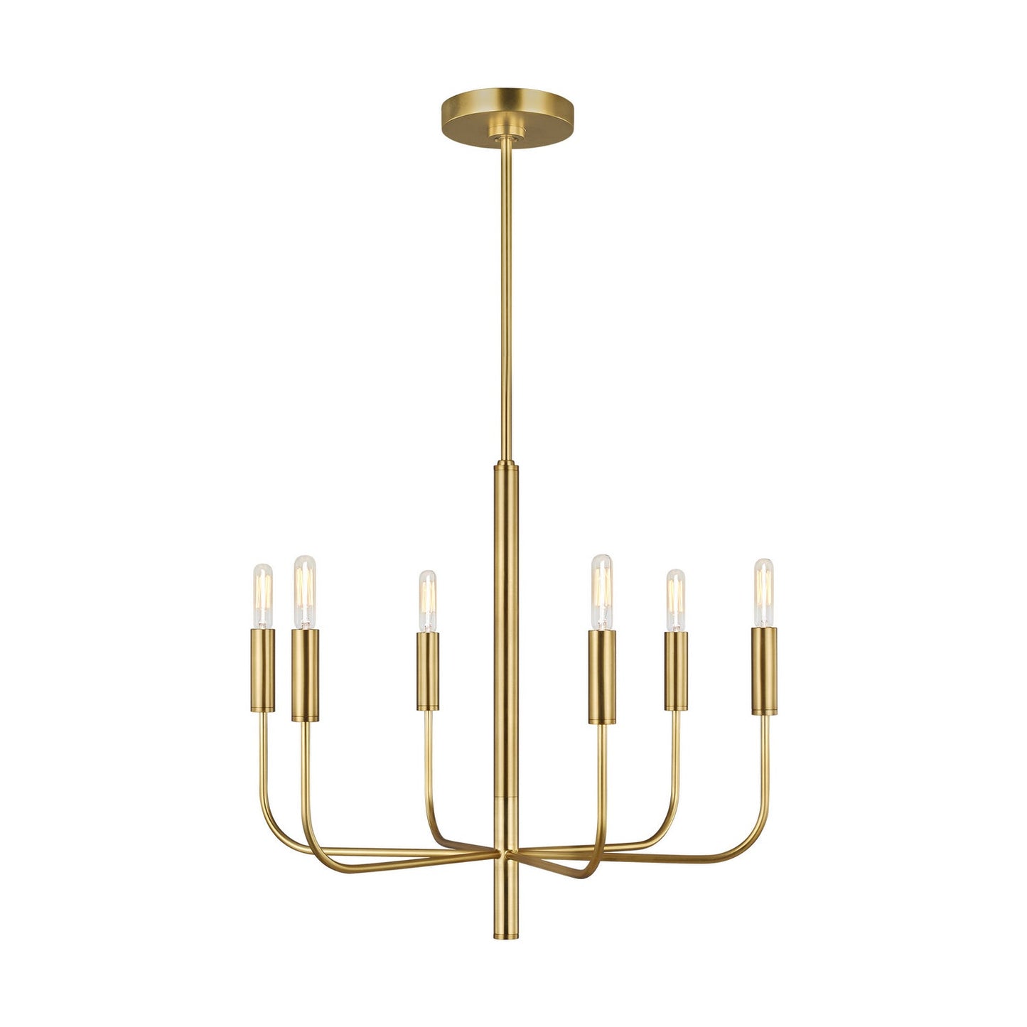  Brianna 6-Light Single Tier Chandelier In Burnished Brass
