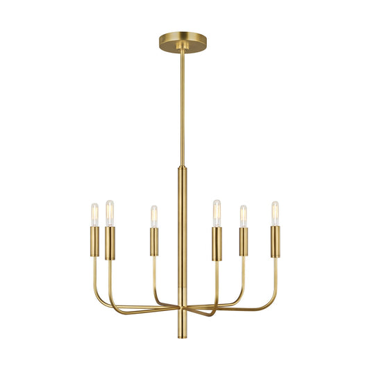  Brianna 6-Light Single Tier Chandelier In Burnished Brass