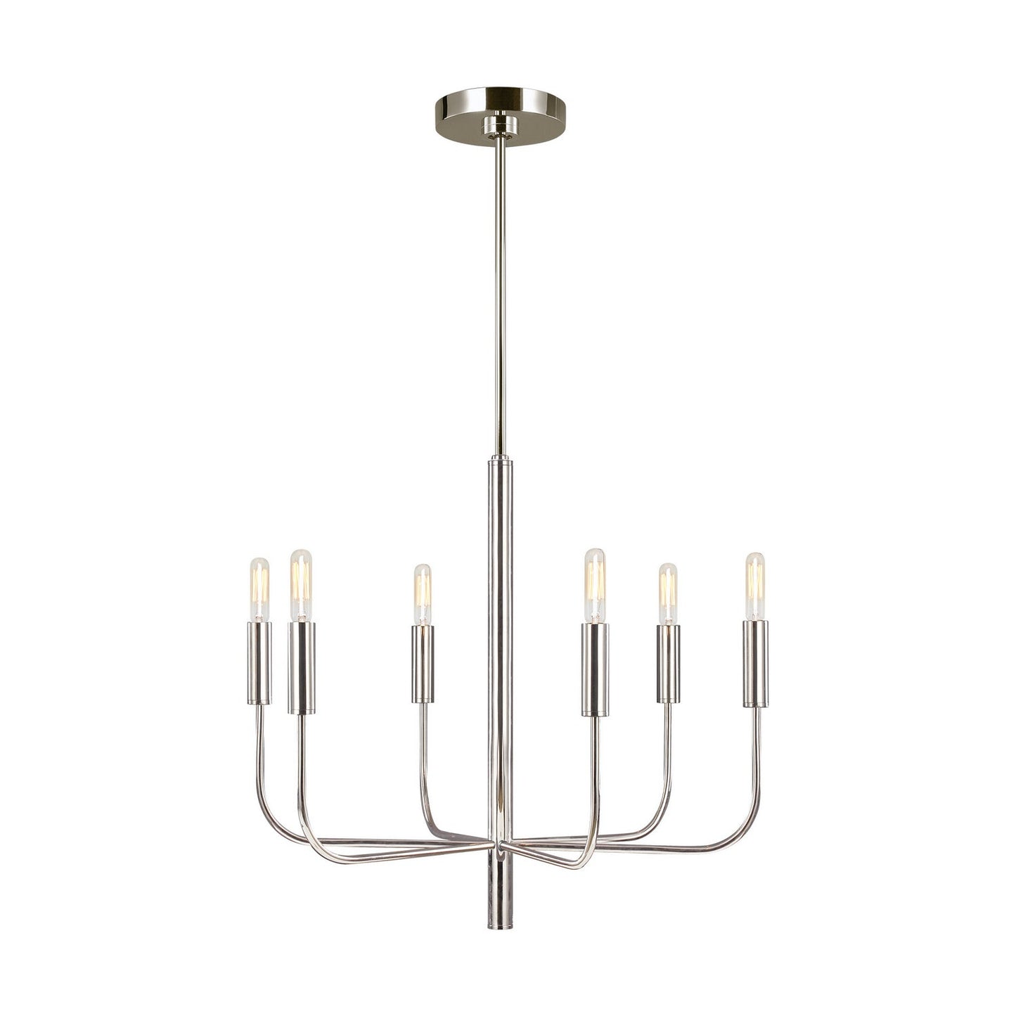  Brianna 6-Light Single Tier Chandelier In Polished Nickel