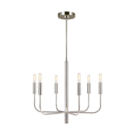  Brianna 6-Light Single Tier Chandelier In Polished Nickel