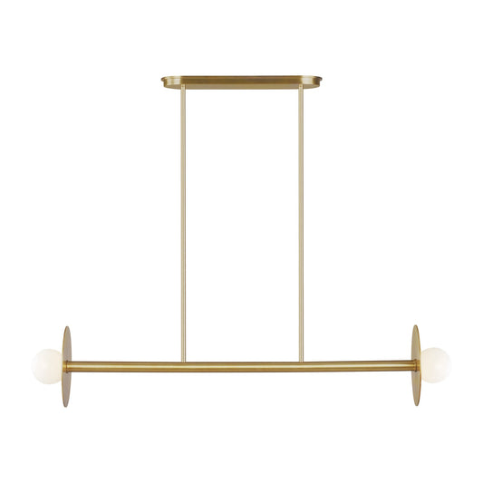  Nodes 2-Light Billiard/Island In Burnished Brass