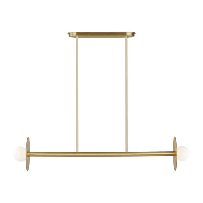  Nodes 2-Light Billiard/Island In Burnished Brass
