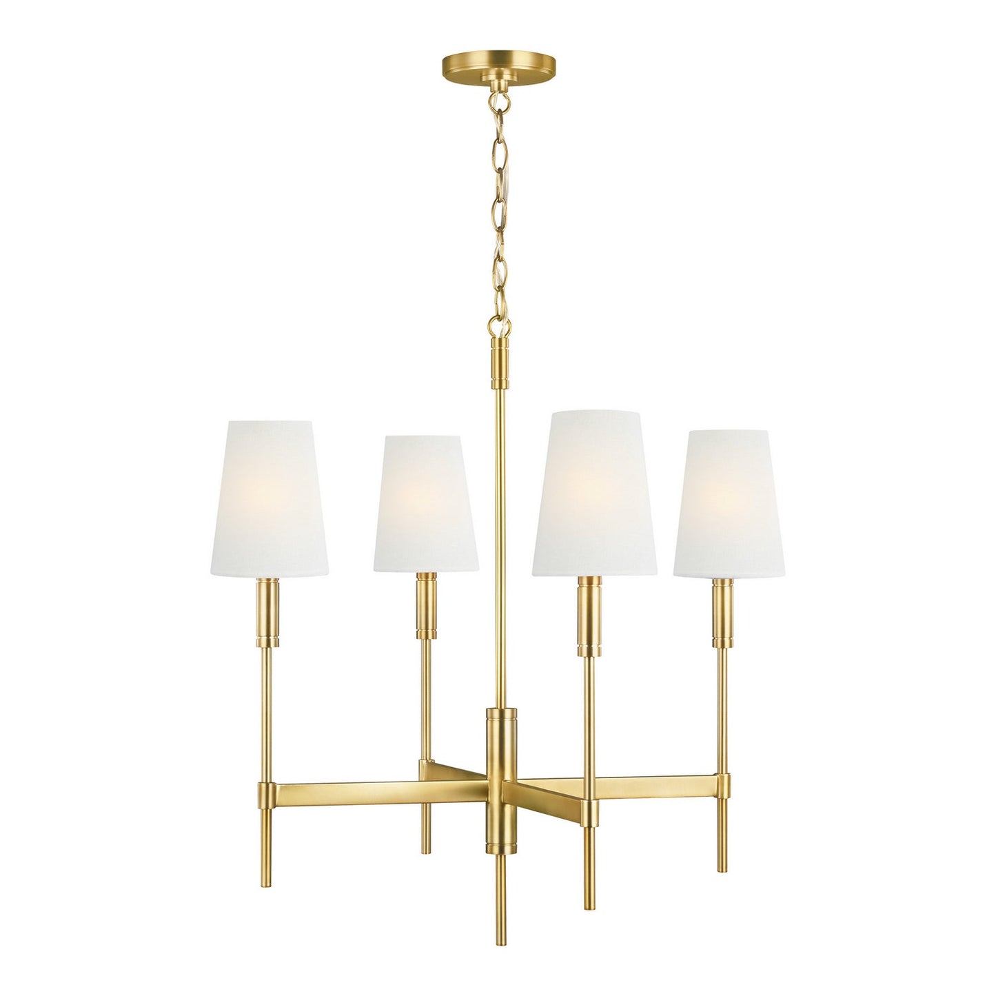  Beckham Classic 4-Light Single Tier Chandelier In Burnished Brass