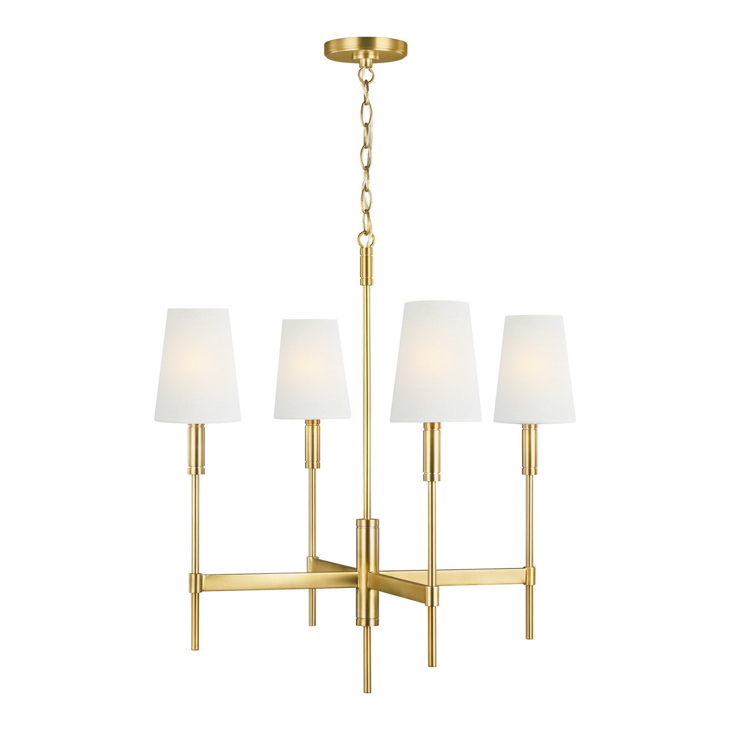  Beckham Classic 4-Light Single Tier Chandelier In Burnished Brass
