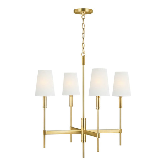  Beckham Classic 4-Light Single Tier Chandelier In Burnished Brass