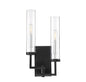  Folsom 2-Light Sconce In Matte Black With Polished Chrome Accents