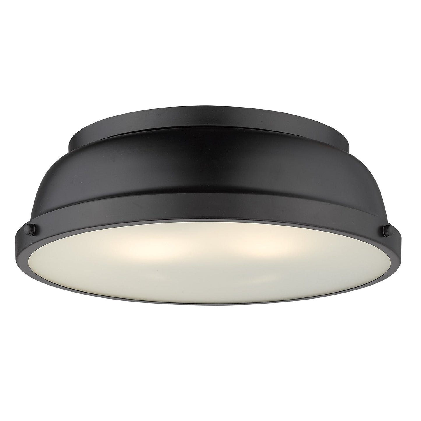 Golden Lighting Duncan Flush Mount In Matte Black With Matte Black Shade