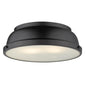 Golden Lighting Duncan Flush Mount In Matte Black With Matte Black Shade