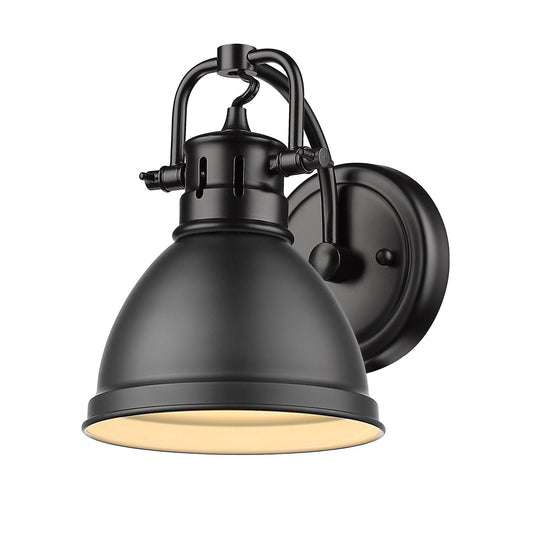 Golden Lighting Duncan 1-Light Bath Vanity In Matte Black With Matte Black Shade