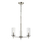 Zire 3-Light Chandelier In Brushed Nickel With Clear Glass