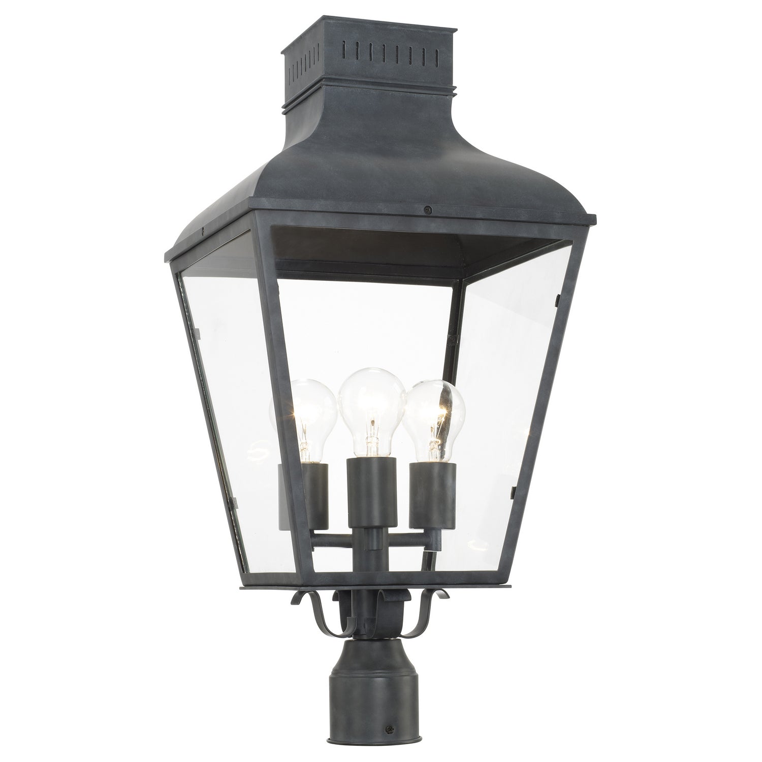  Dumont 3-Light Post Mount In Graphite
