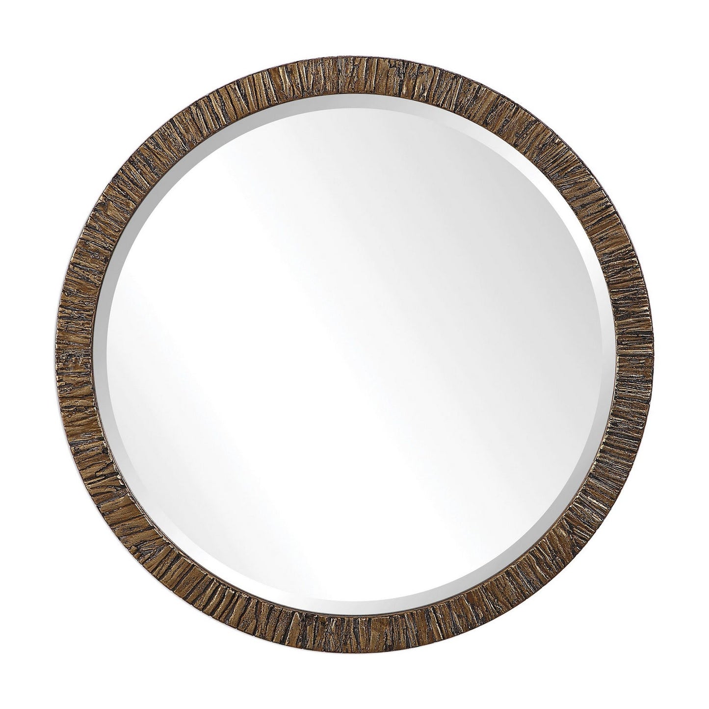  Uttermost's Wayde Gold Bark Round Mirror