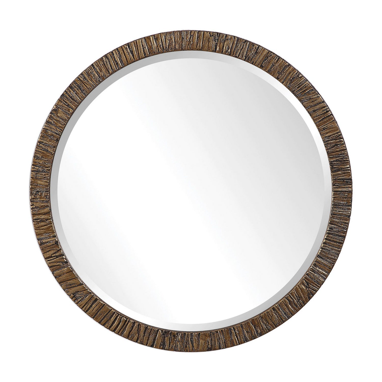  Uttermost's Wayde Gold Bark Round Mirror