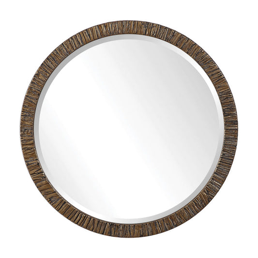  Uttermost's Wayde Gold Bark Round Mirror