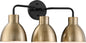  Sloan 3-Light Vanity In Matte Black & Burnished Brass