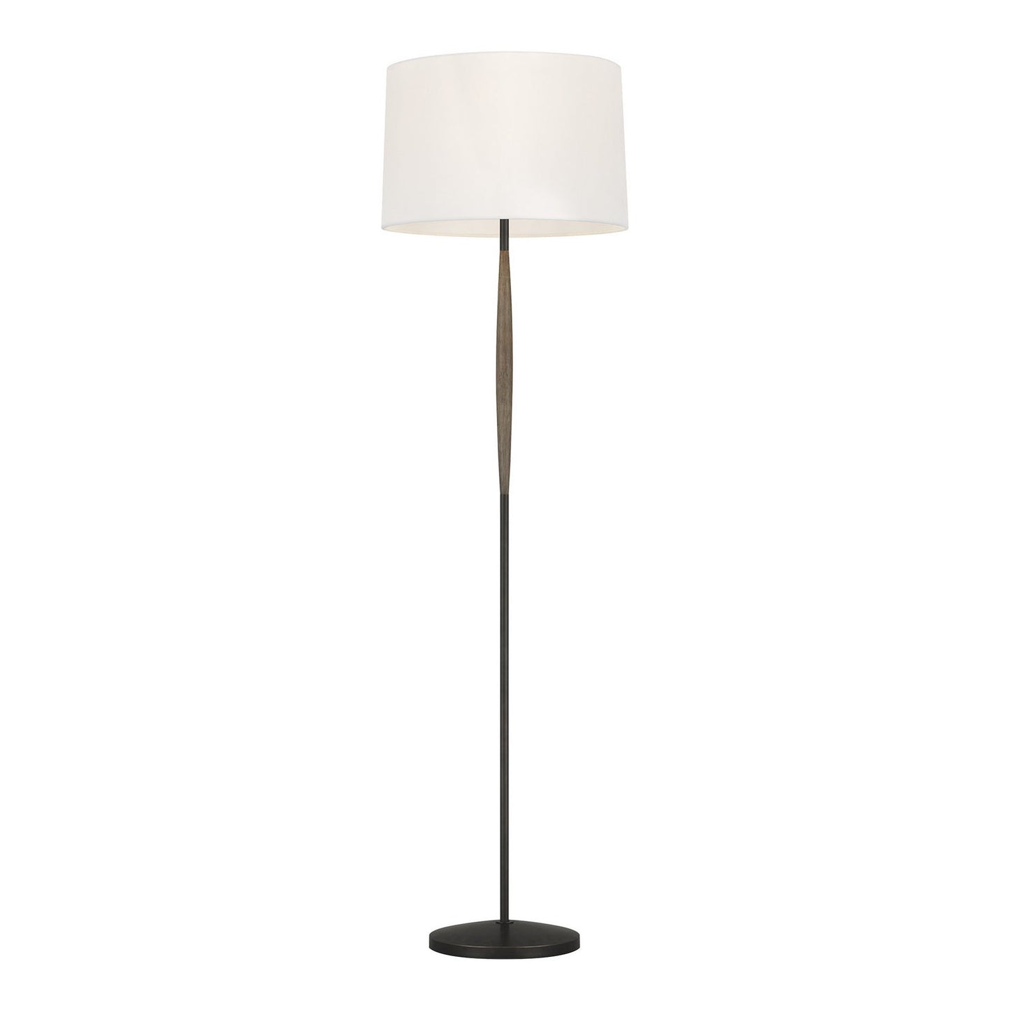  Ferrelli 1-Light Floor Lamp In Weathered Oak Wood/Aged Pewter