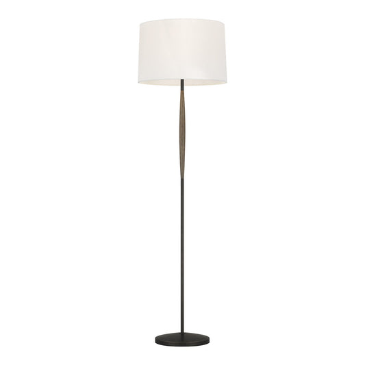  Ferrelli 1-Light Floor Lamp In Weathered Oak Wood/Aged Pewter