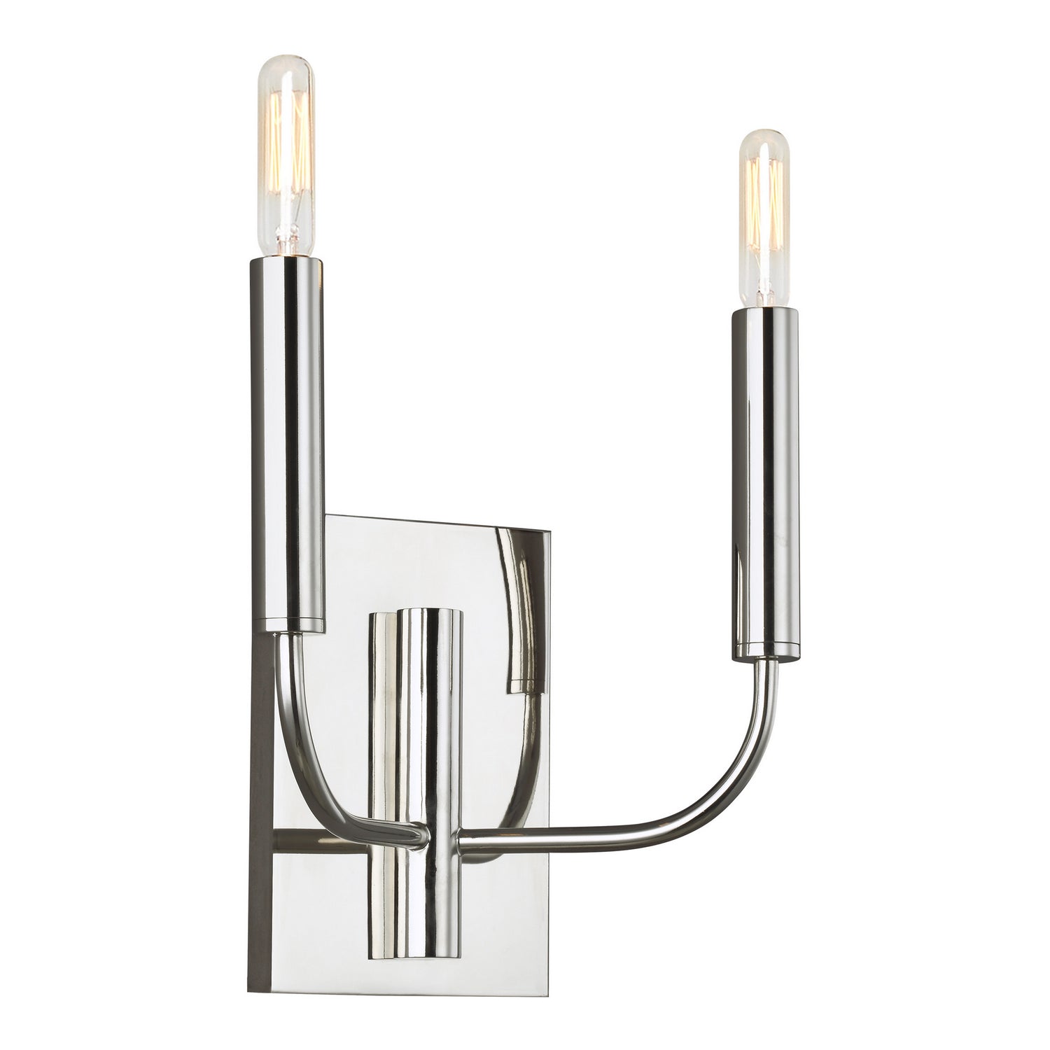  Brianna 2-Light Wall Sconce In Polished Nickel