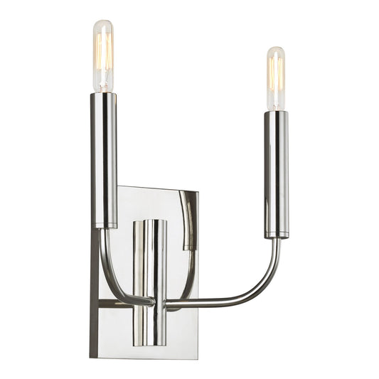  Brianna 2-Light Wall Sconce In Polished Nickel