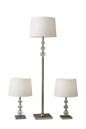  Olivia 3 Piece Floor And Table Lamp Set In Brushed Steel