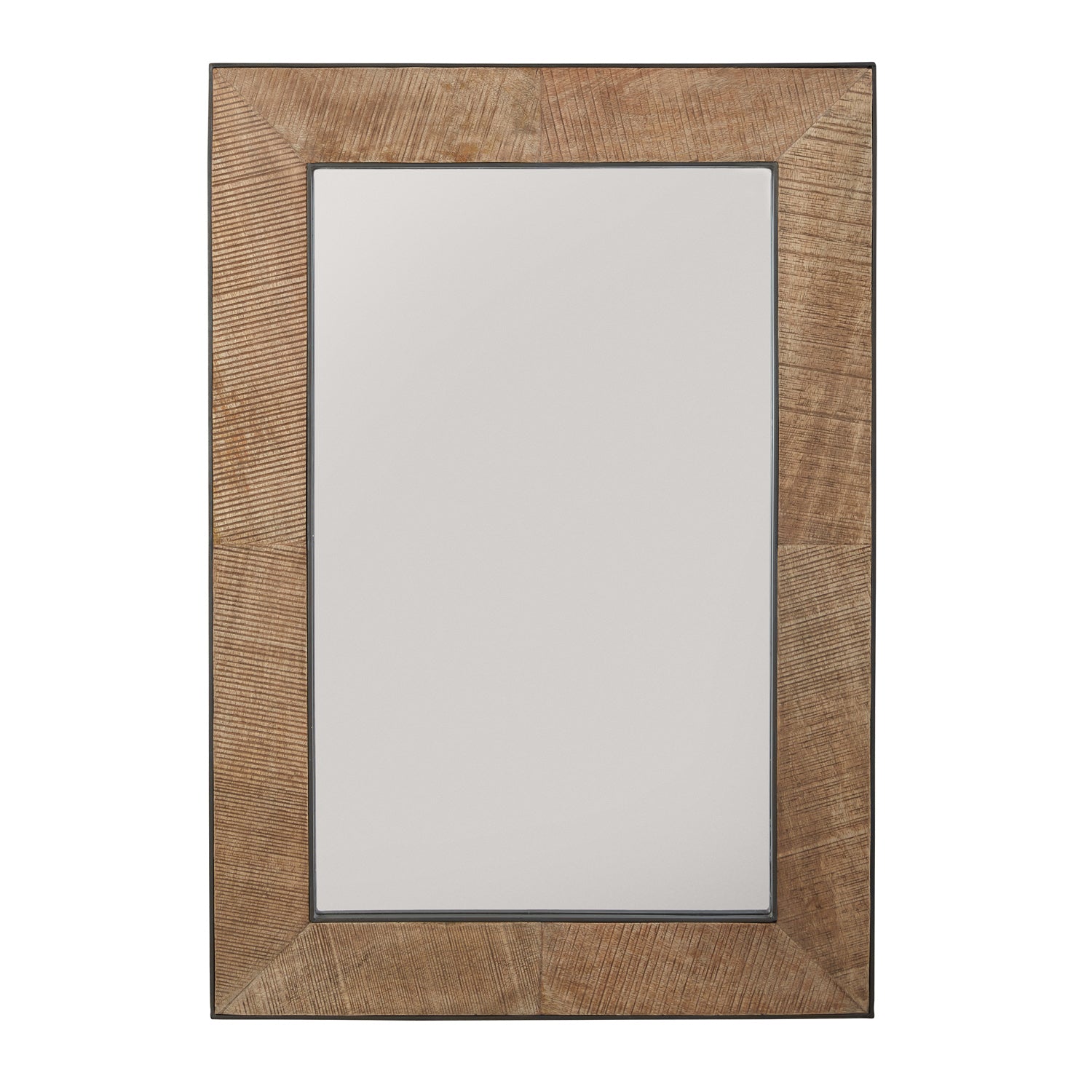  Mirror Mirror In Natural Rough Sawn Wood With Zinc Metal