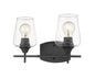 Z-LIte Joliet 2-Light Vanity In Matte Black With Clear Glass Shade