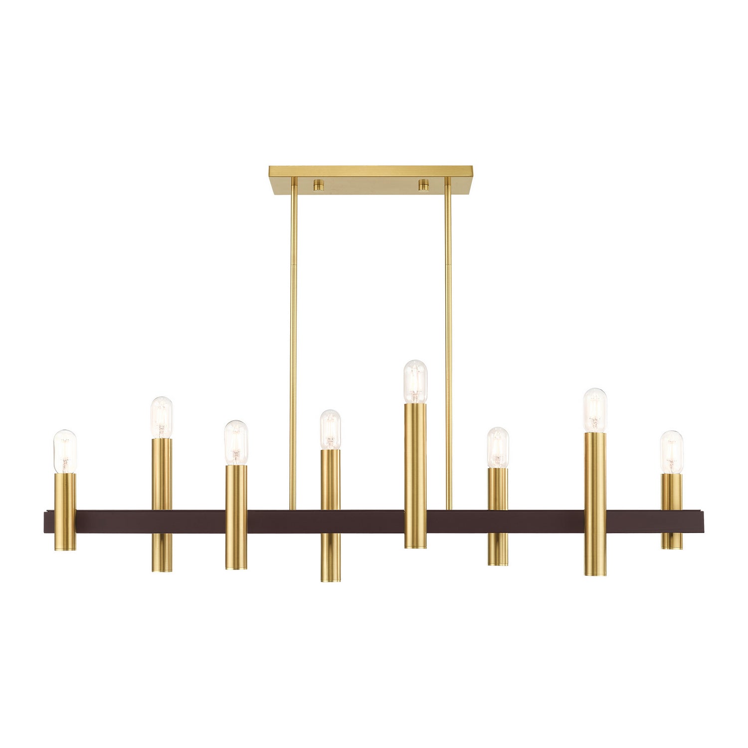 Livex Lighting Helsinki 8-Light Chandelier In Satin Brass With Bronze Accents