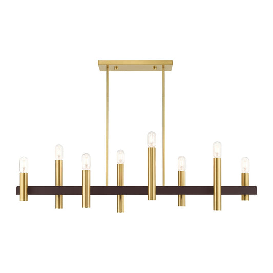Livex Lighting Helsinki 8-Light Chandelier In Satin Brass With Bronze Accents