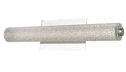  Radius 20" Hand Blown Diamond Glass Tube LED Vanity Light In Chrome
