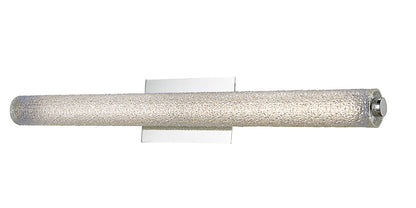  Radius 31" Hand Blown Diamond Glass Tube LED Vanity Light In Brushed Nickel