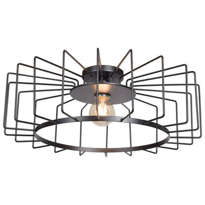  Wired 1-Light Horizontal Cage Flush Mount