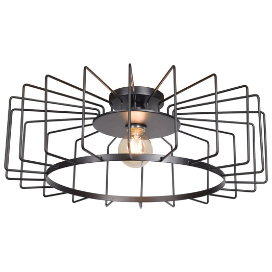  Wired 1-Light Horizontal Cage Flush Mount