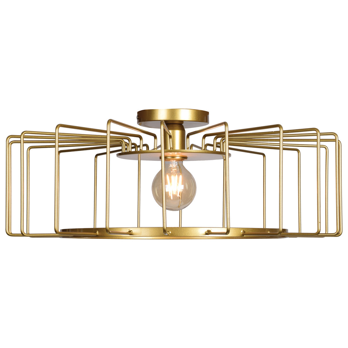  Wired 1-Light Horizontal Cage Flush Mount