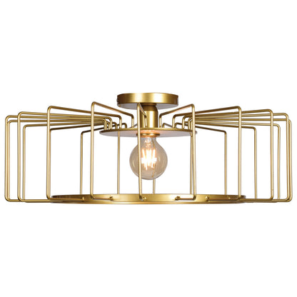  Wired 1-Light Horizontal Cage Flush Mount