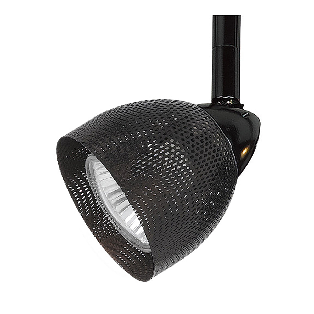 4 87" Tall Serpentine Track Head With Shade In Black With Mesh Black Glass
