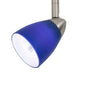  4 87" Tall Serpentine Track Head With Shade In Brushed Steel With Blue Glass