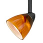  4 87" Tall Serpentine Track Head With Shade In Dark Bronze With Amber Spot Glass