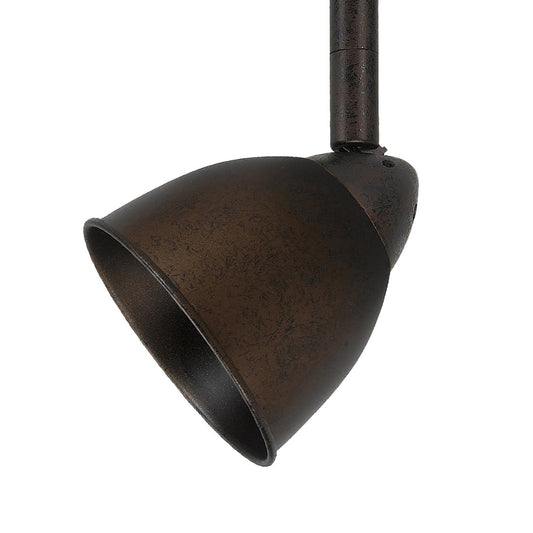  4 87" Tall Serpentine Track Head With Shade In Rust With Cone Rust Glass