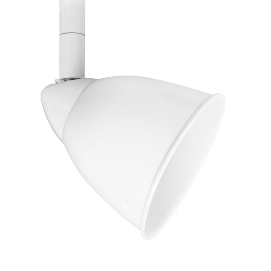  4 87" Tall Serpentine Track Head With Shade In White With Cone White Glass