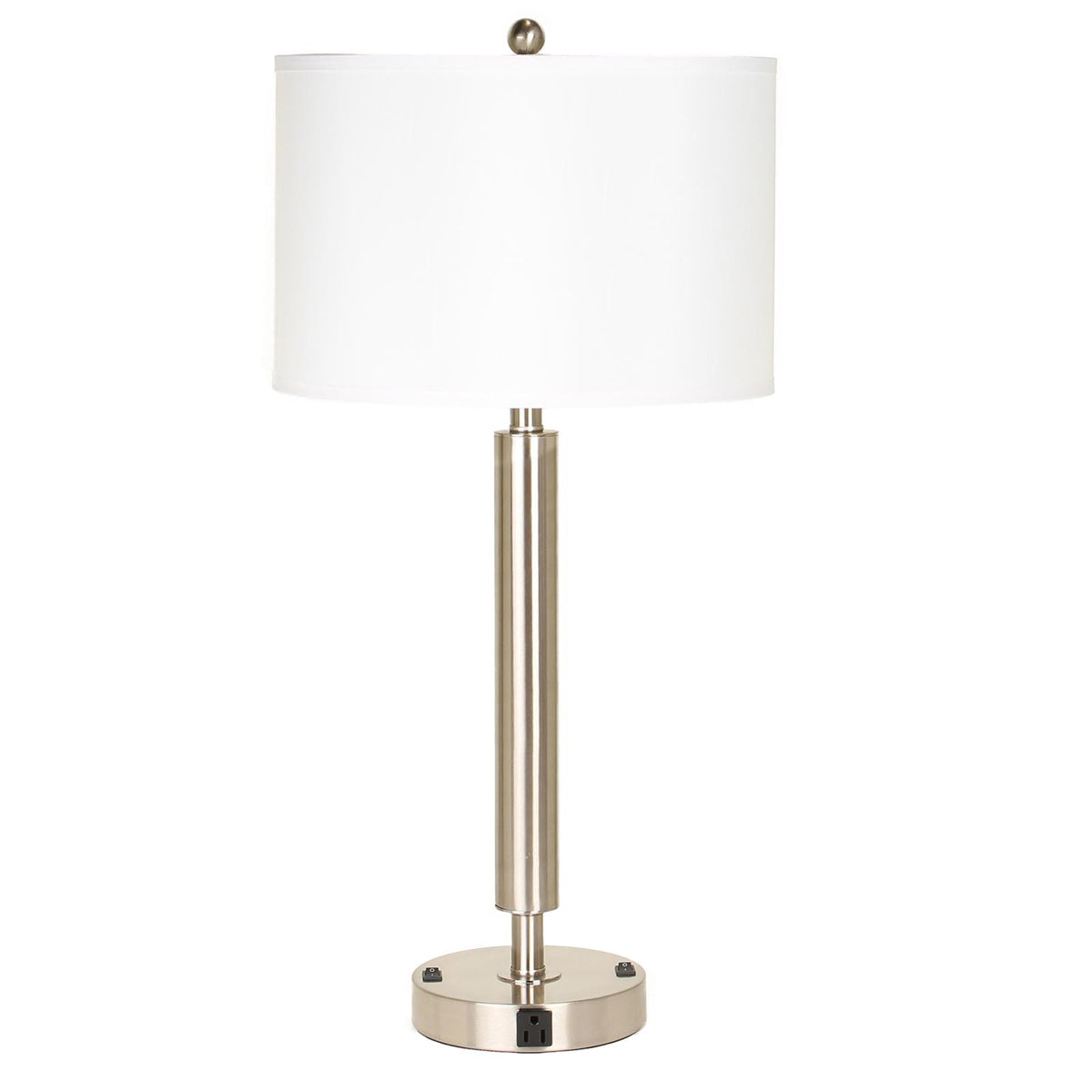  Hotel 2-Light Table Lamp In Brushed Steel