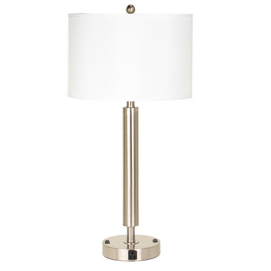 Hotel 2-Light Table Lamp In Brushed Steel