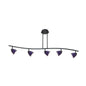  5-Light Pendant In Dark Bronze With Blue Spot Glass