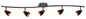  5-Light Pendant In Dark Bronze With Brown Spot Glass