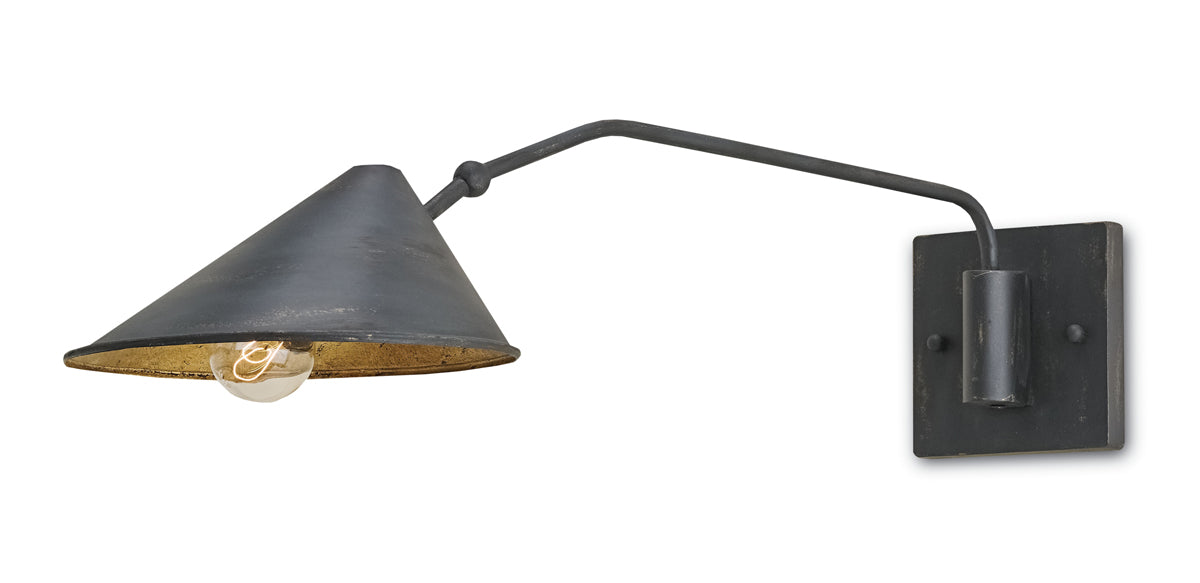  Serpa 1-Light Wall Sconce In French Black & Gold Leaf