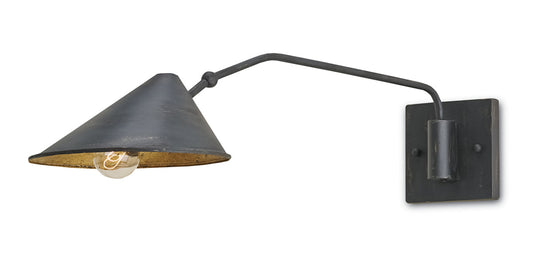  Serpa 1-Light Wall Sconce In French Black & Gold Leaf